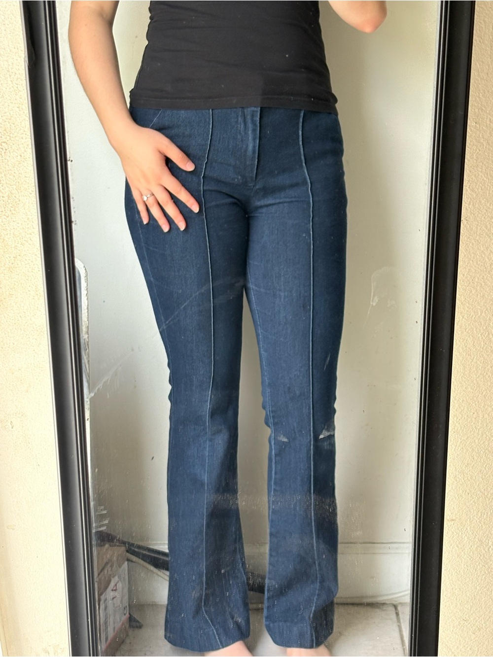 d. jeans Dark Blue High-Rise Flare Jeans